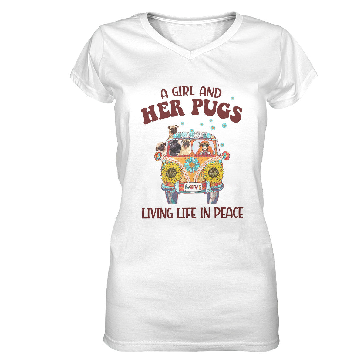 Pug Lovers Shirt 04 Ez01 1009 Women V-Neck T-Shirt