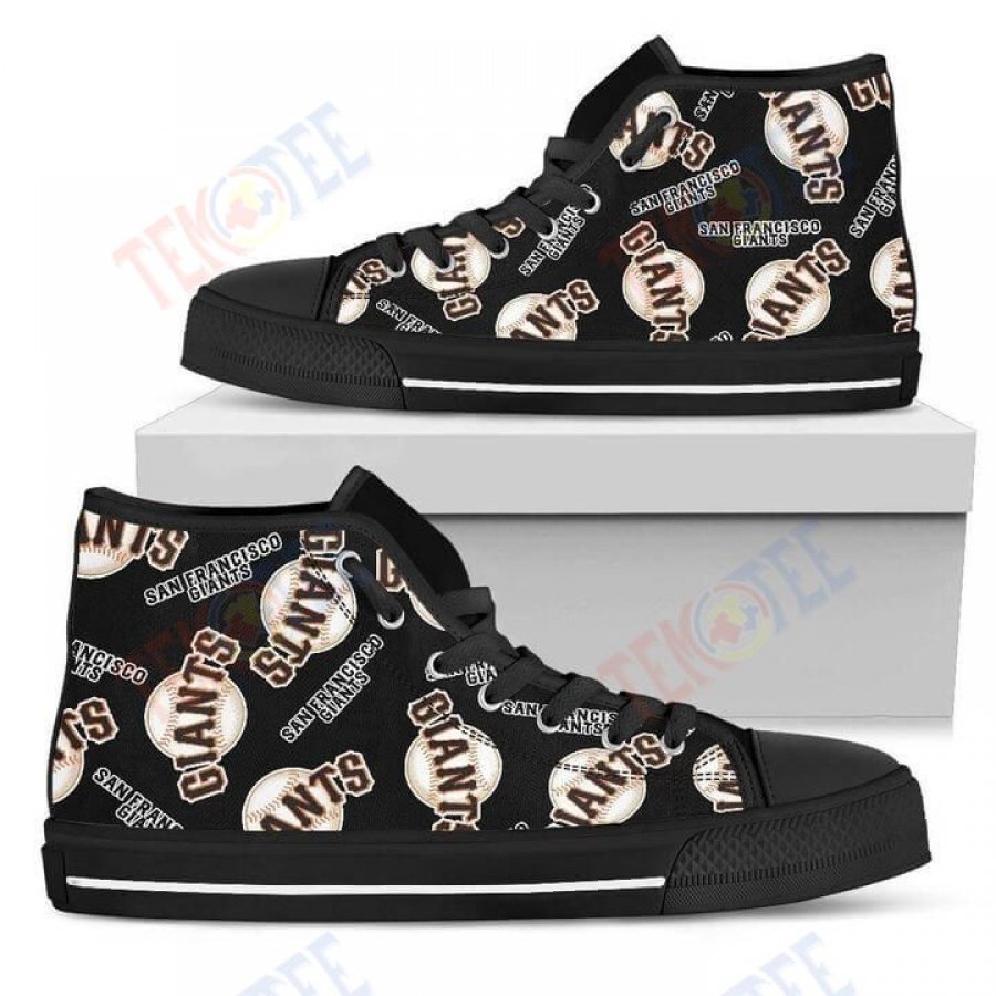 Mens Womens Script Logo Pattern San Francisco Giants High Top Shoes TMT888