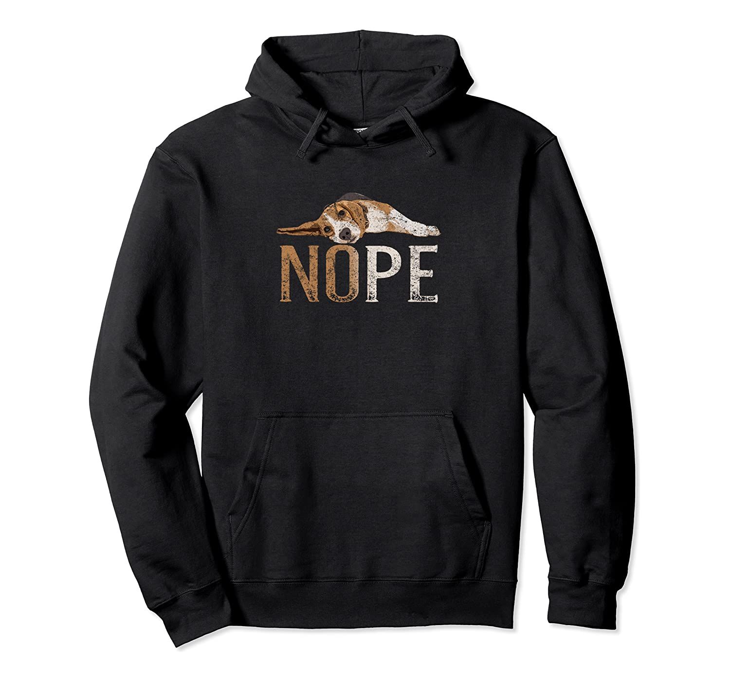 Nope Lazy Beagle Dog Puppy Pet Distressed Hoodie, T-Shirt, Sweatshirt