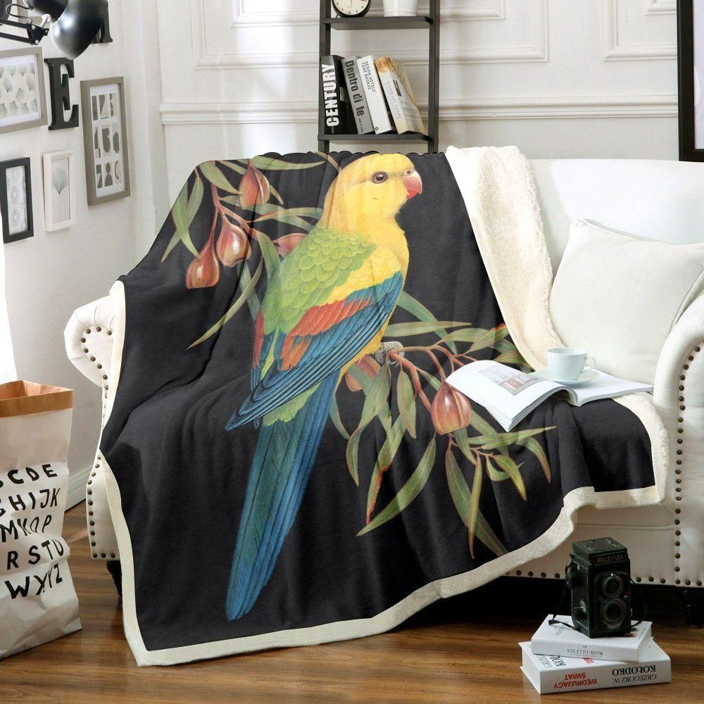 Bird On The Plummet Tree Fleece Blanket, Sherpa Blanket, Gift For Aunt Gift For Parent, Family Member, Friends Gift, Christmas Gift, Home Decor, Home Living