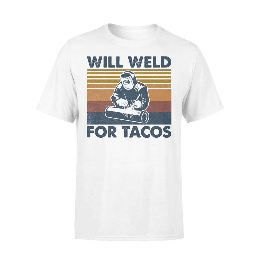 Will Weld For Tacos Vintage Retro T-shirt