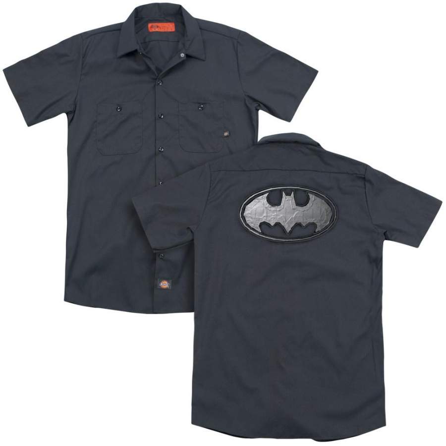 Batman – Duct Tape Logo (Back Print) Adult Work Shirt