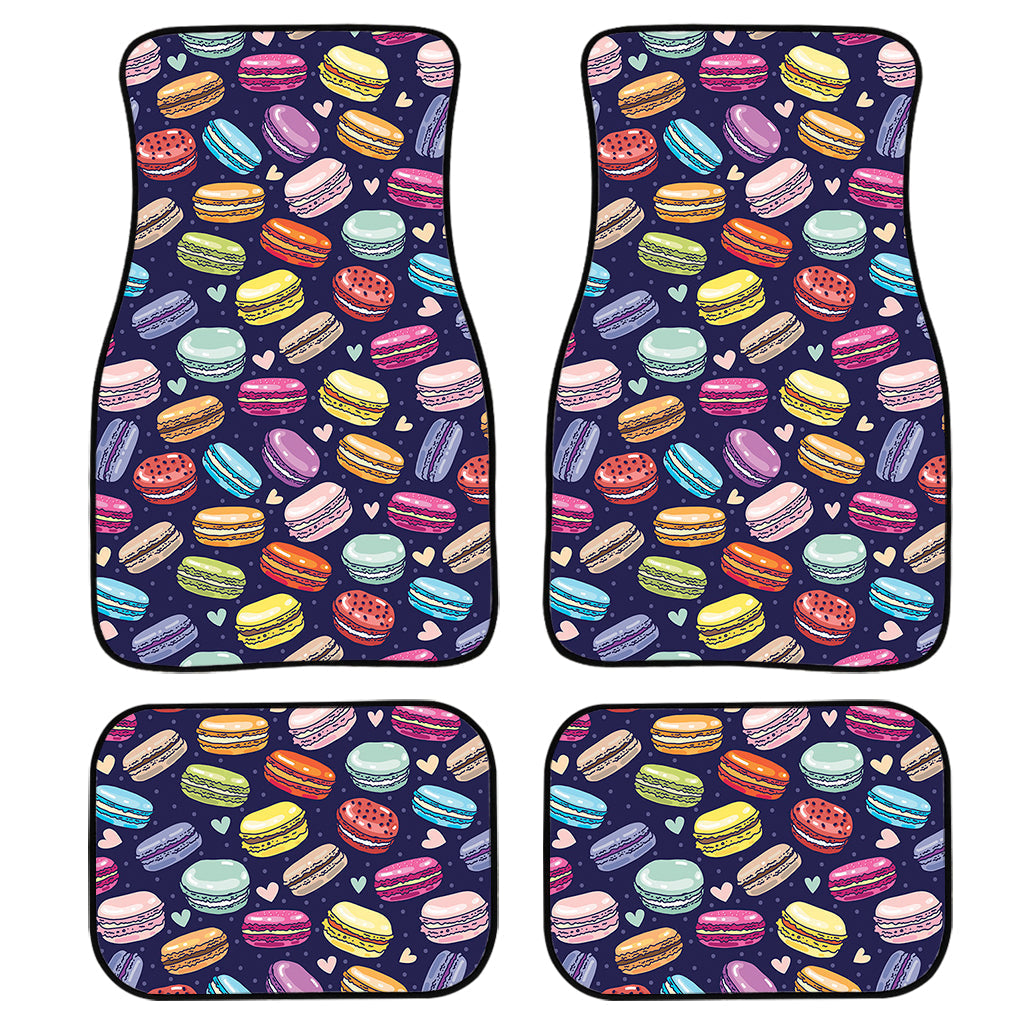 Cute Macarons Pattern Print Front And Back Car Floor Mats, Front Car Mat