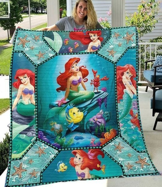 The Little Mermaid Ariel Christmas Gift 2, Ariel Gift For Fan, Ariel Quilt Blanket