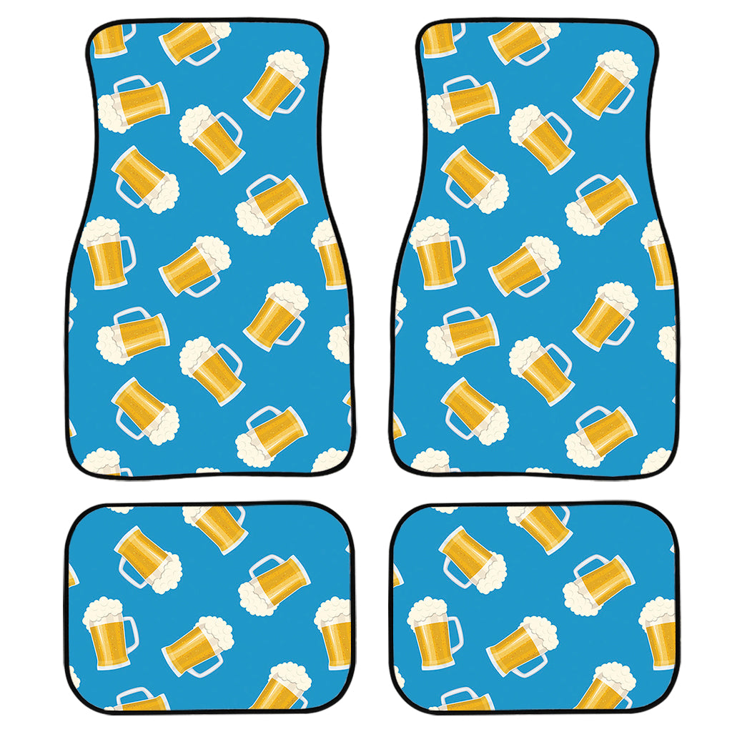 Mug Of Beer Pattern Print Front And Back Car Floor Mats, Front Car Mat