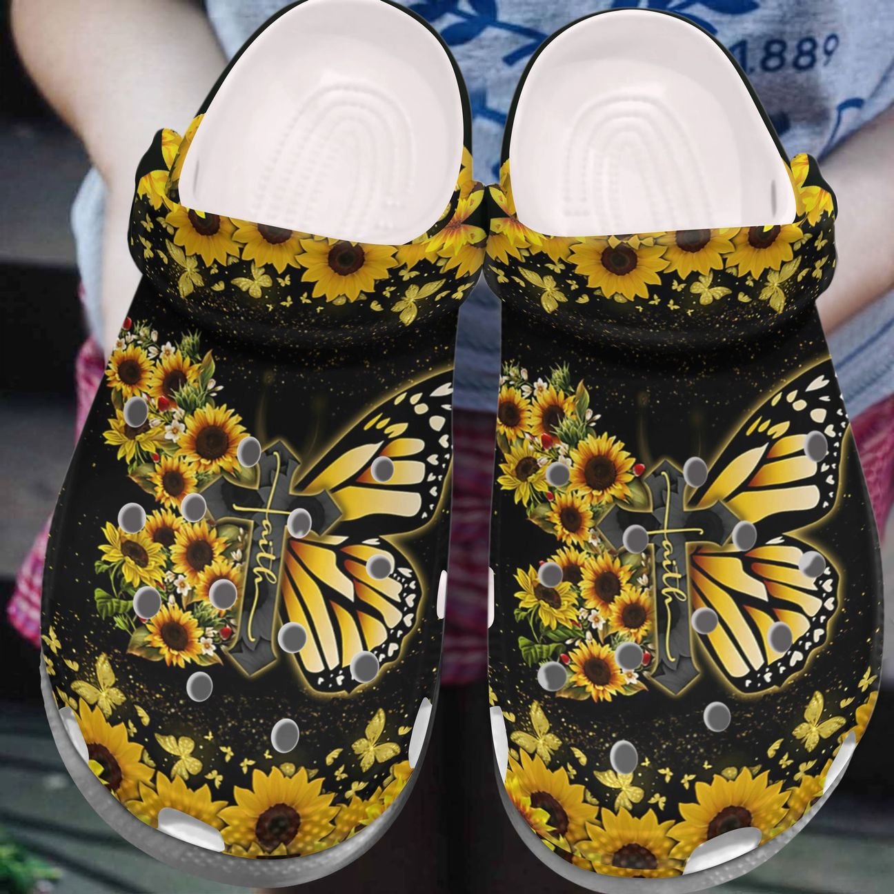 Butterfly Personalize Clog, Custom Name, Text, Fashion Style For Women, Men, Kid, Print 3D Faith