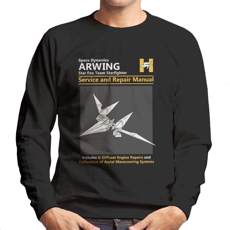 Star Fox Arwing Service And Repair Manual Men’s Sweatshirt