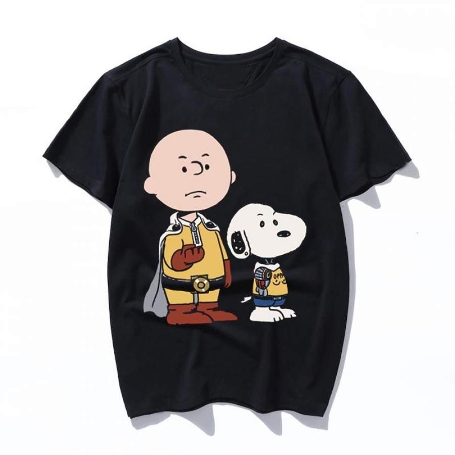 one punch peanuts men t shirt women fashion top hip hop tshirt harajuku aesthetic ulzzang 90s t-shirt kawaii funny short sleeve female