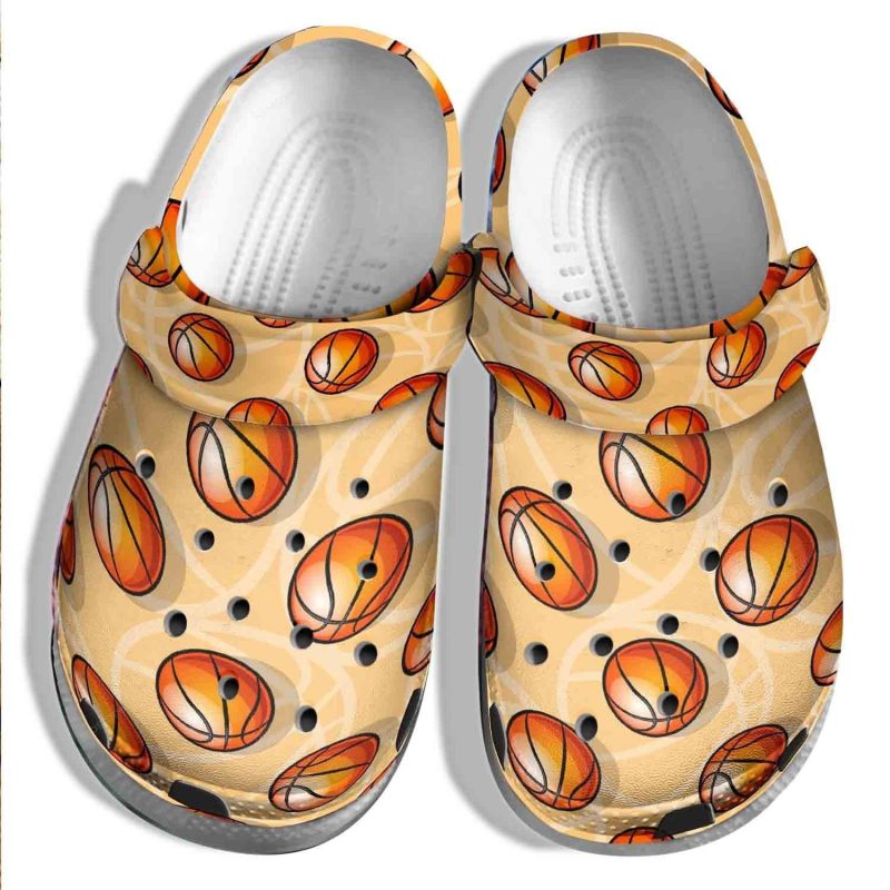 Basketball Funny Ball Shoes Clogs – Orange Basketball Outdoor Shoes Clogs For Men Women