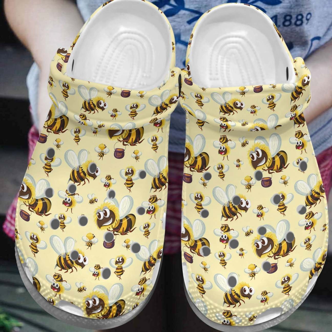 Bee Personalized Clog, Custom Name, Text, Color, Number Fashion Style For Women, Men, Kid, Print 3D Cool Bumblebee