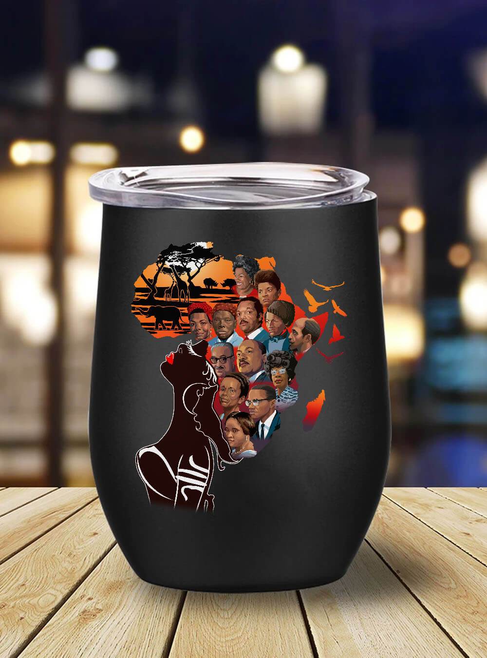 African American Tumbler I’m Proud Of My African Roots Stainless Steel Wine Tumbler Mug Black History Month Gift Ideas BPS7094