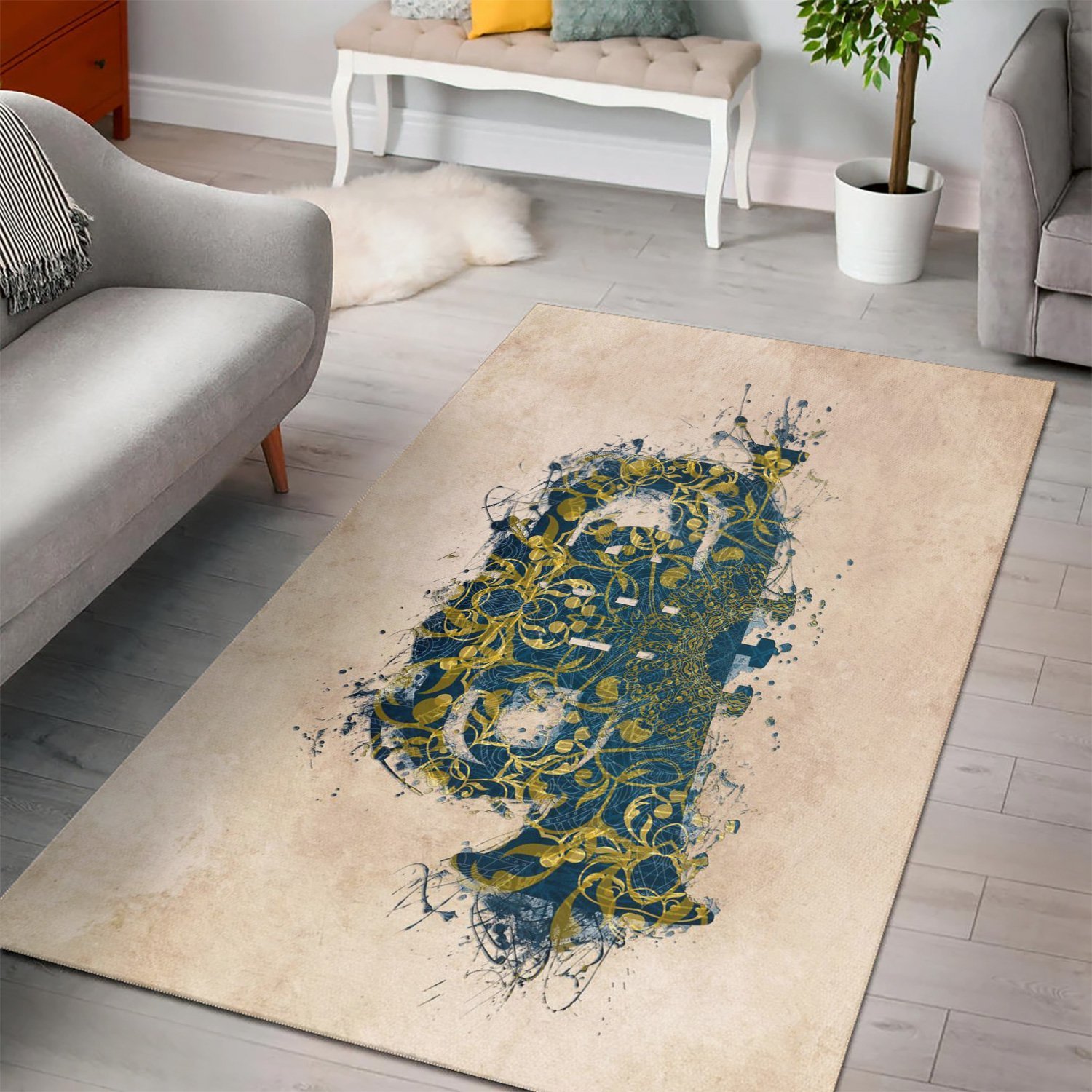 Tuba Music Art  Area Rugs,  Living room and bedroom Rug,  Halloween Gift