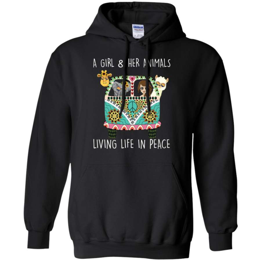 AGR A Girl and Her Animals Living in Peace Hoodie