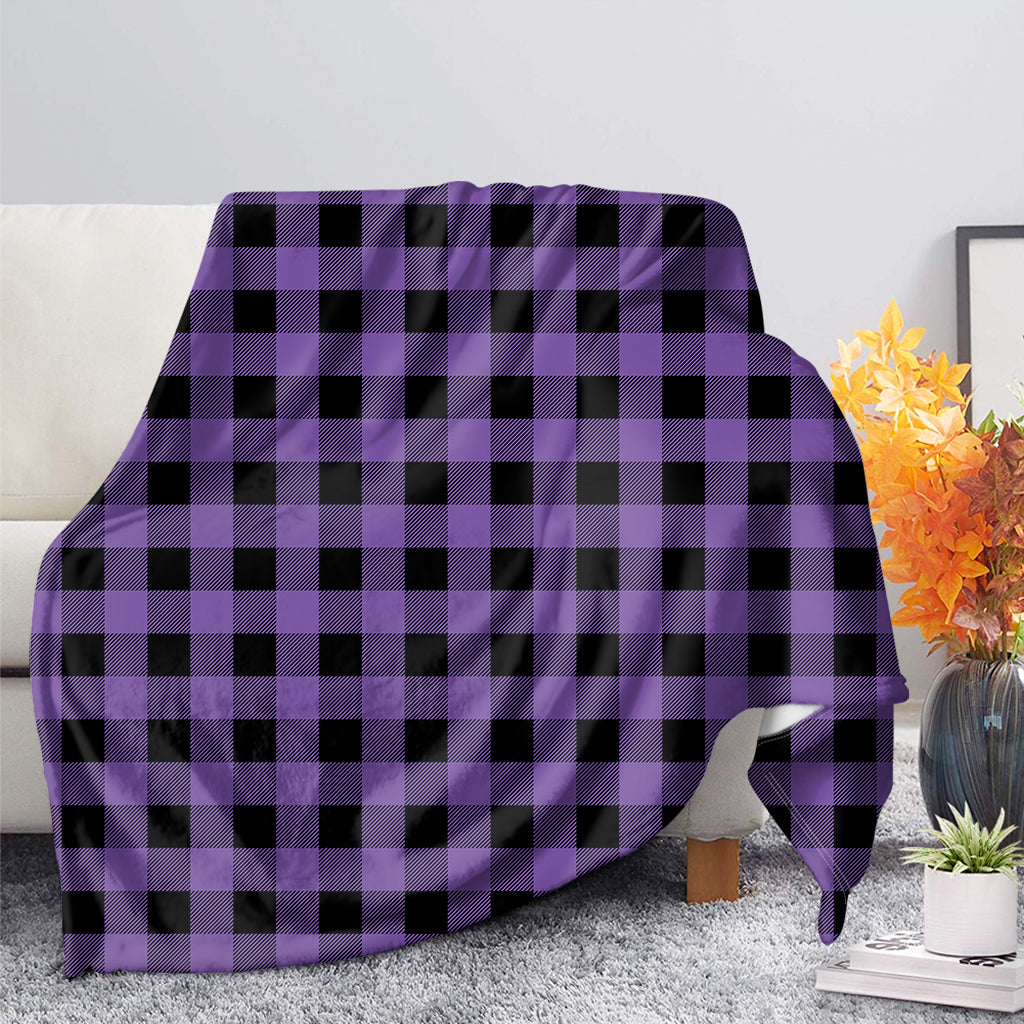 Purple And Black Buffalo Check Print Blanket