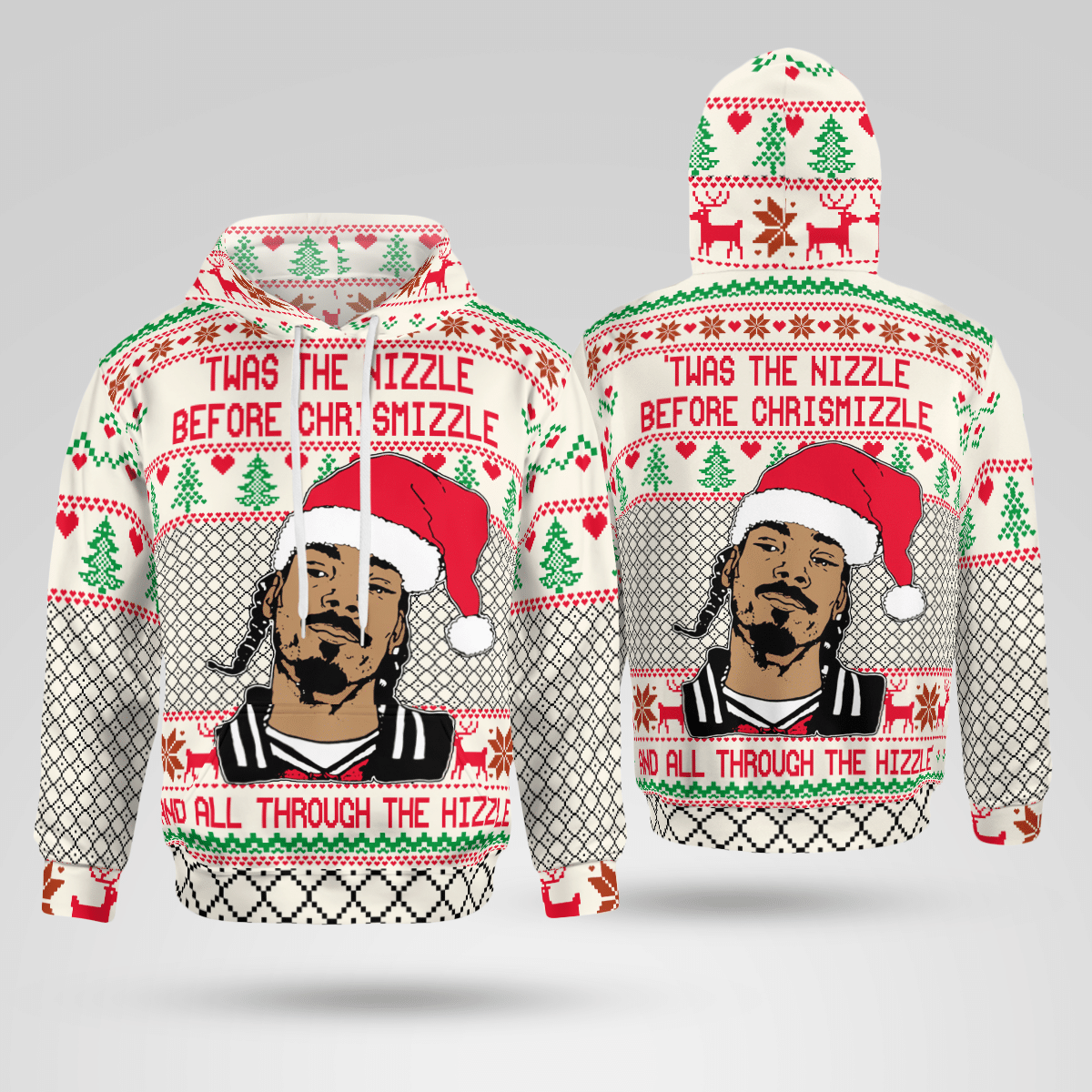 Ugly Christmas Hoodie Snoop Dogg Twas The Nizzle Before Chrismizzle Hoodie Merry Christmas Tshirt