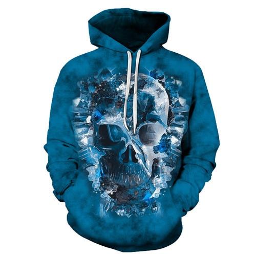 Icy Blue Skull Hoodie