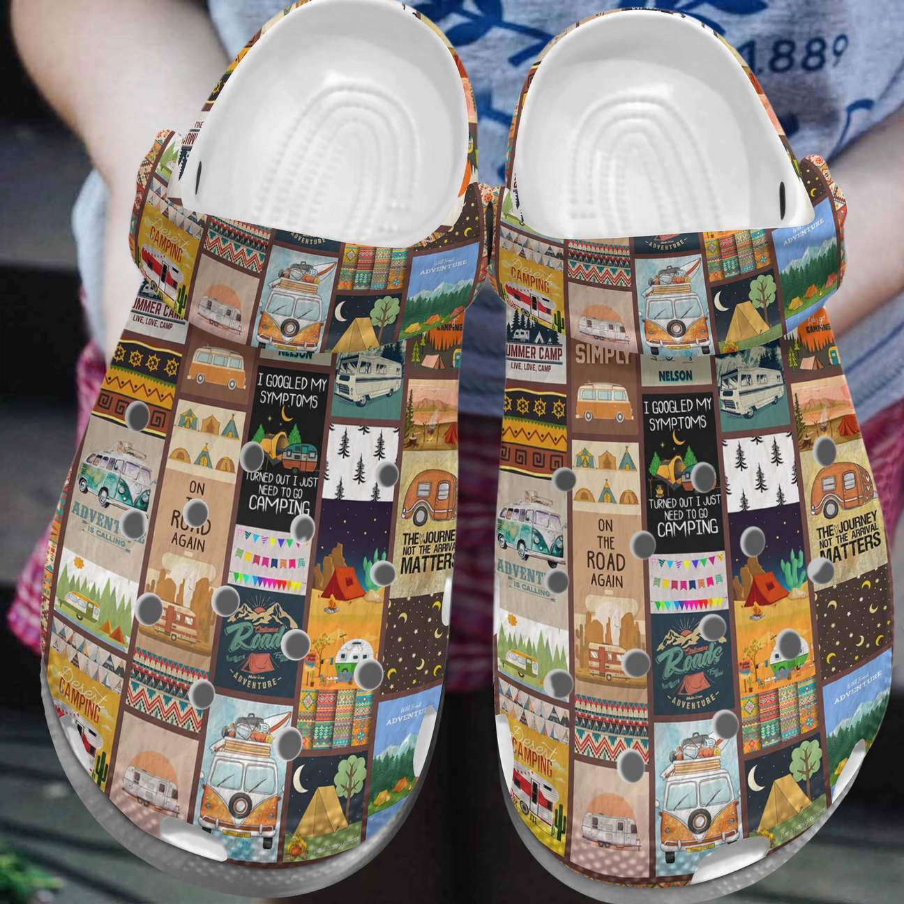 Camping Personalized Clog, Custom Name, Text, Color, Number Fashion Style For Women, Men, Kid, Print 3D Camping Adventure Pattern