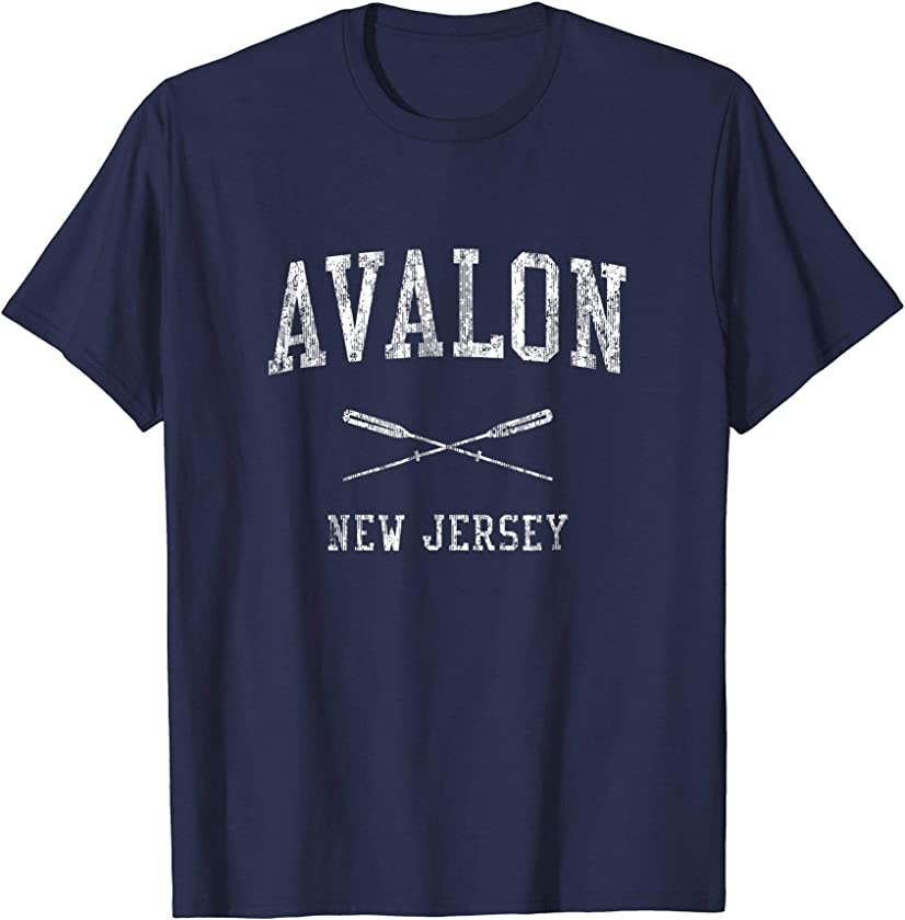 Avalon New Jersey NJ Vintage Nautical Sports Design Tee