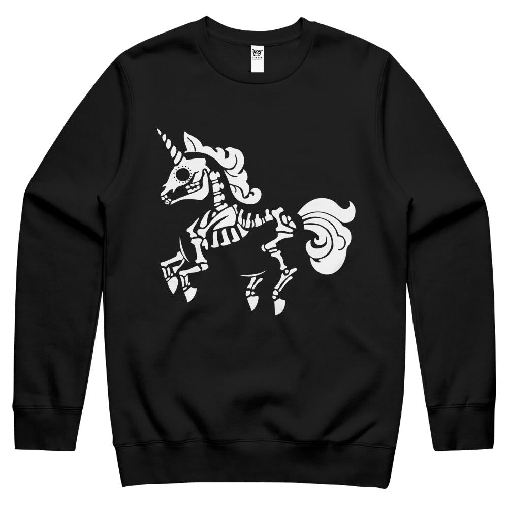 Unicorn Skeleton Shirt Gifts Day Of The Dead Mexican Crewneck Sweatshirt