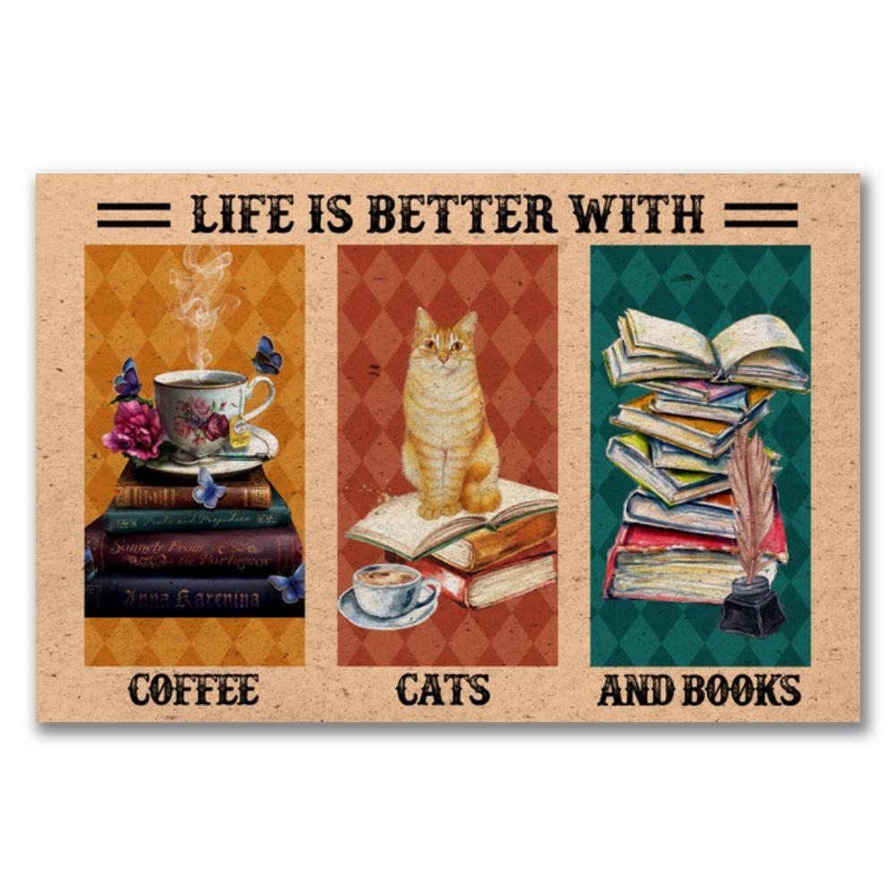 Life Is Better With Coffee Canvas And Poster, Canvas Prints, My Poster Wall, Canvas Wall Art, Wall Decor Visual Art, Halloween Gift, Happy Halloween