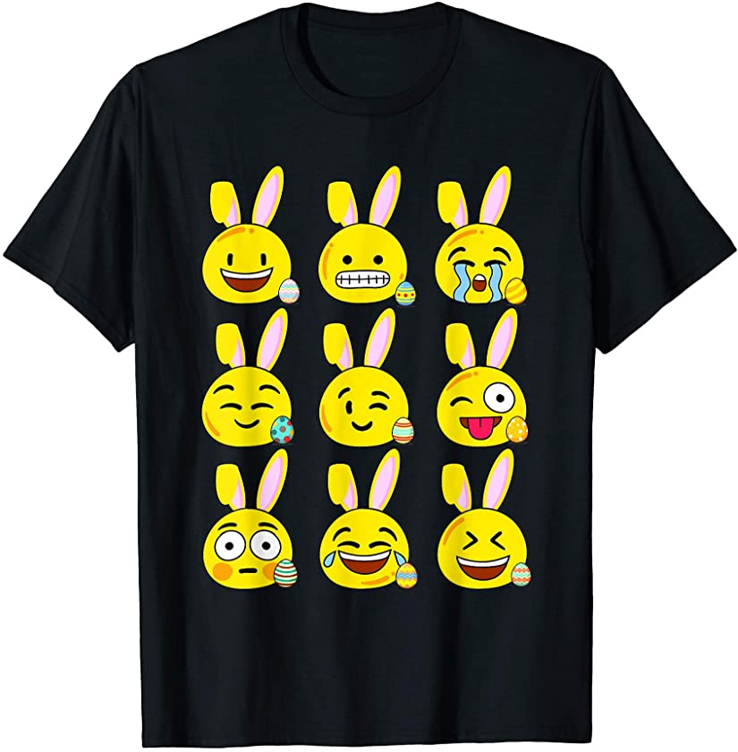 Cute Bunny Emojis Funny Rabbits Easter T-Shirt