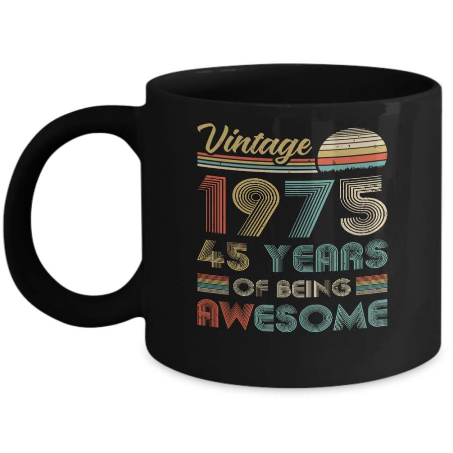 Vintage 1975 45th Birthday Gift 45 Years Old Mug