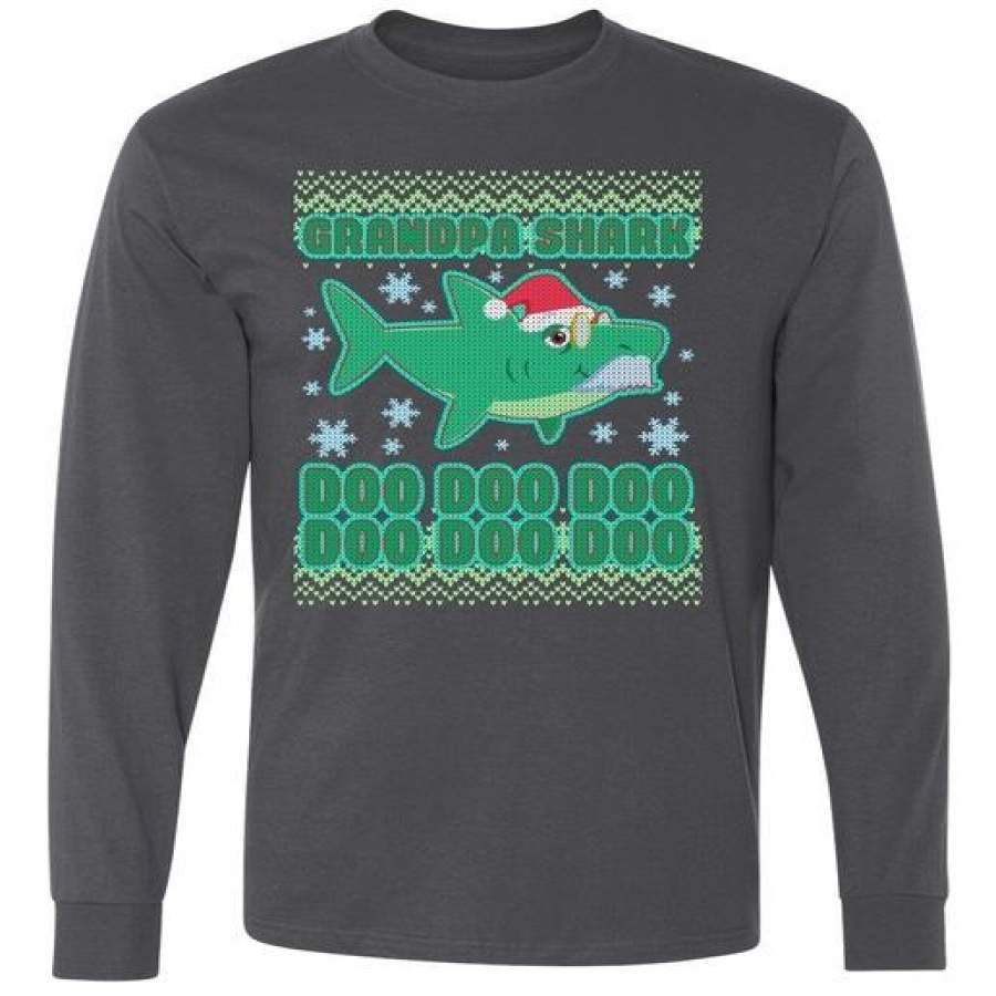 Christmas Grandpa Shark Doo Doo Doo Long Sleeve Shirt