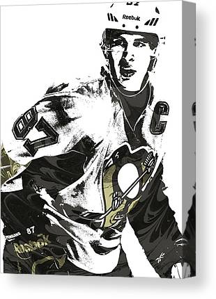 Sidney Crosby Pittsburgh Penguins Pixel Art Joe Hamilton Canvas Print