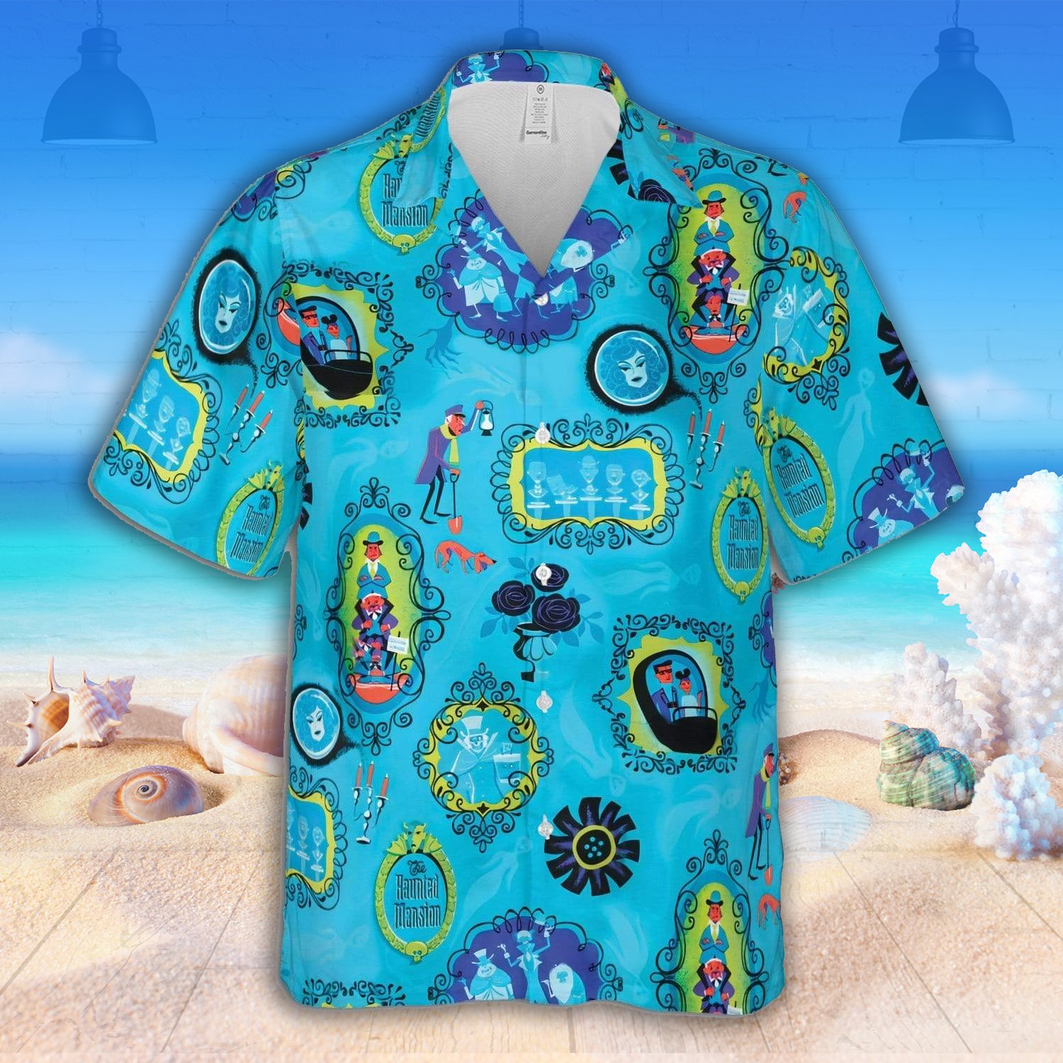 Halloween The Haunted Mansion Blue Hawaii Shirt For Men Women Adult Ha27993