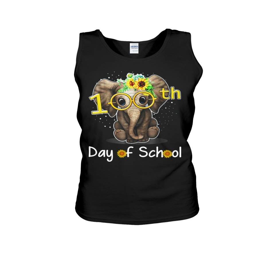 1Ooth Day Of School Cutest Elephant For Animal Lovers Unisex Tank Top