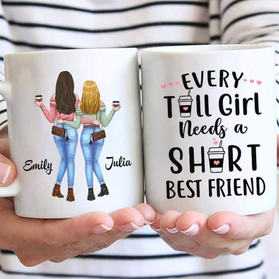 Tall Girl Short Girl Best Friends Personalized Mug