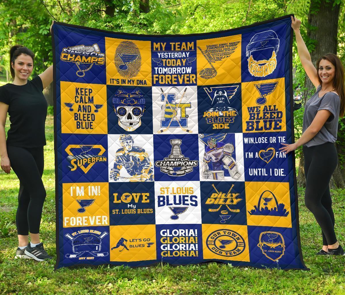 St. Louis Blues Quilt Blanket For Fan Gift Idea