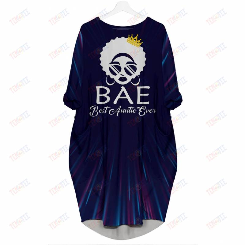 Temotee African Dress 32 – BAE Best Auntie Ever 3D Dress For Melanin Girls Afro Girl Shirt African American Woman Gift Idea TMT4644