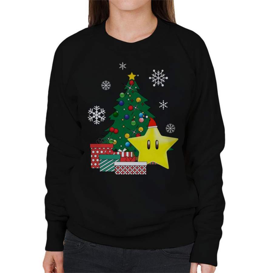 Mario Star Around The Christmas Tree Women’s Sweatshirt