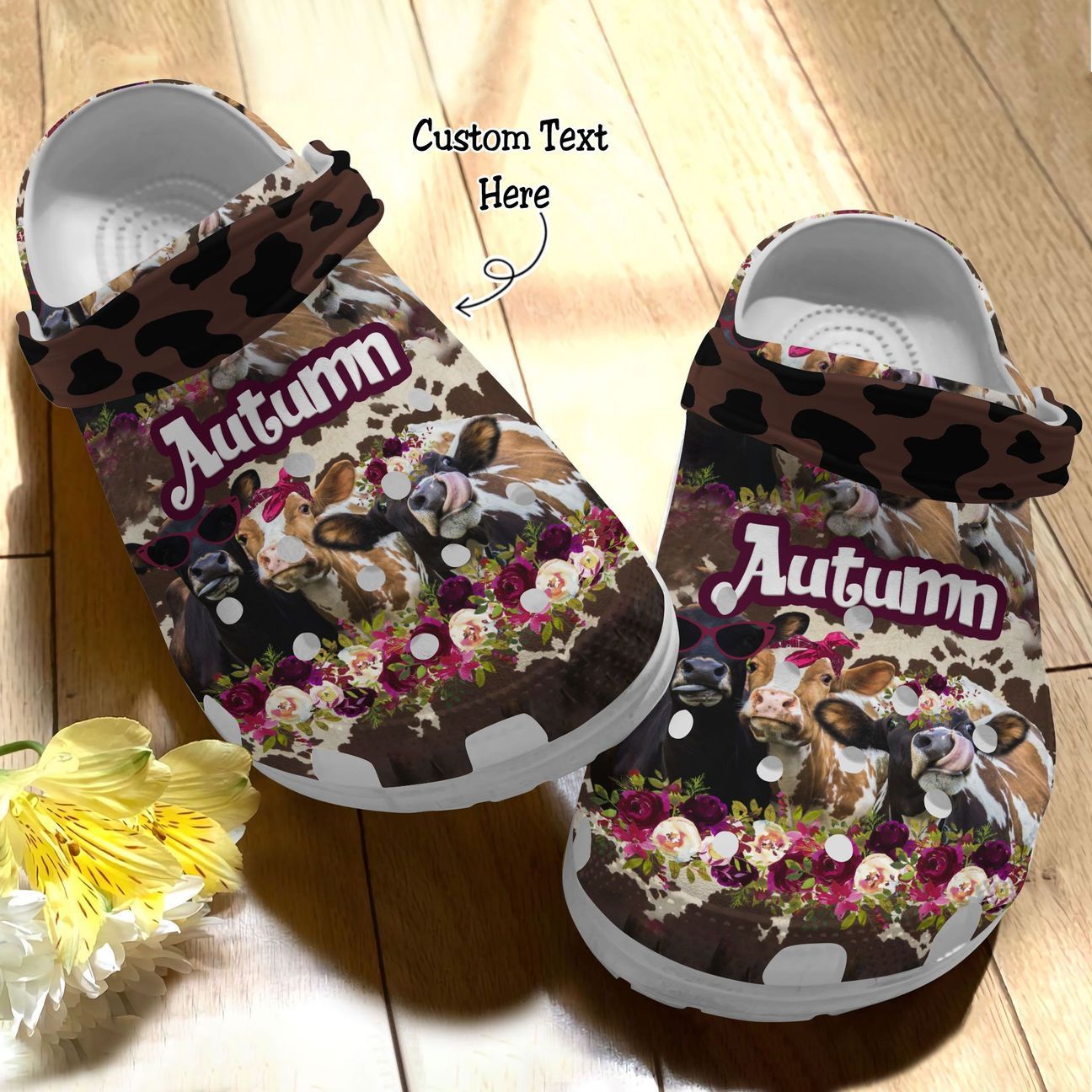 Cow Personalize Clog, Custom Name, Text, Fashion Style For Women, Men, Kid, Print 3D Personalized Cow Family