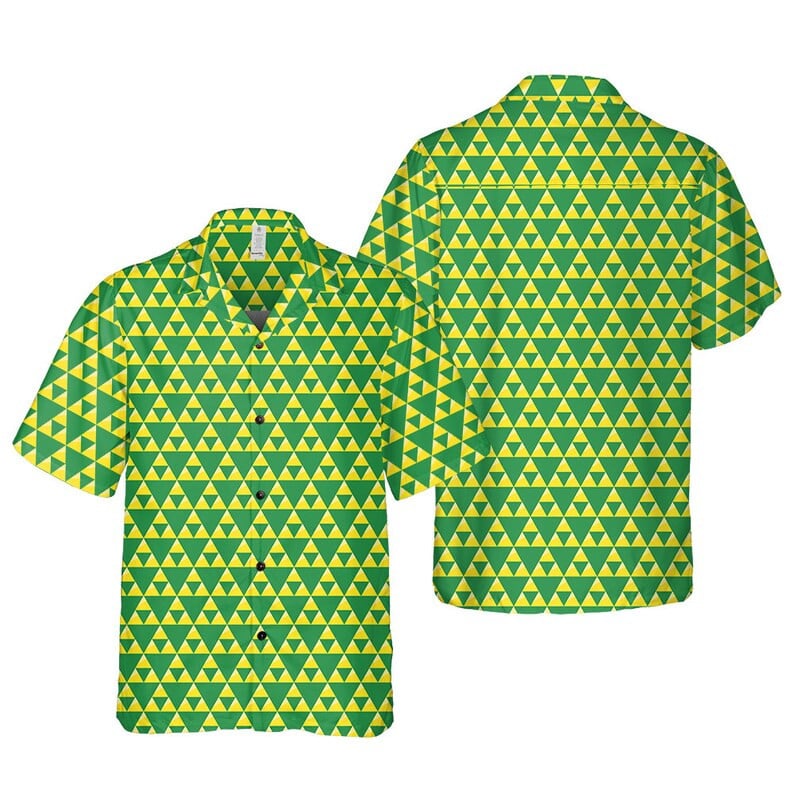 The Legend Of Zelda Triforce Tropical Hawaii Beach Shirt S050706