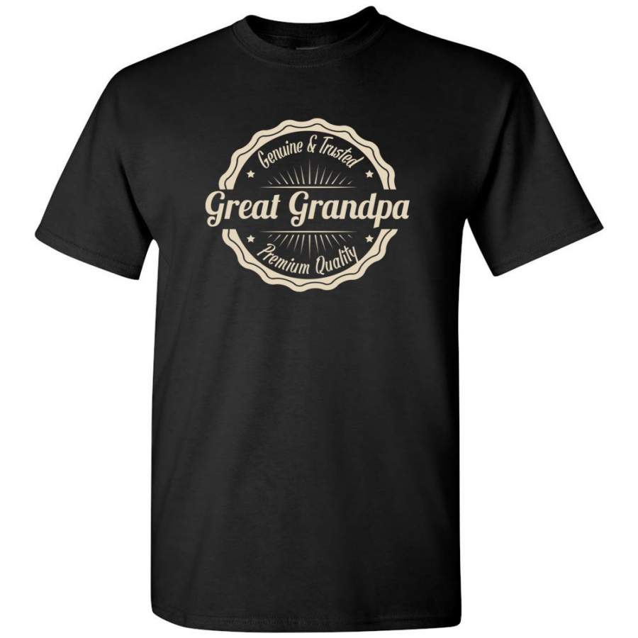 Vintage Grandfather Gift T shirt Great Grandpa Genuine and Trusted T-shirt