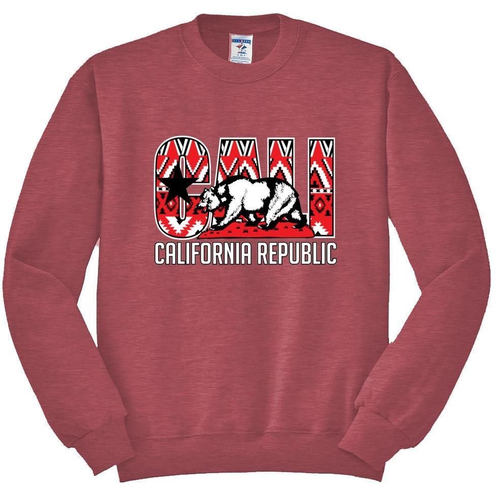 Cali California Republic Classic Retro Mandala Pop Culture Crewneck Graphic X Shirt