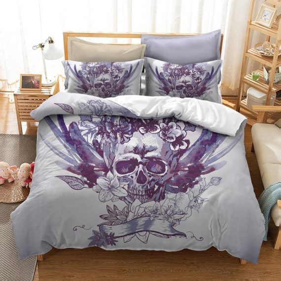 3D Flower Sugar Skull Bedding Sets