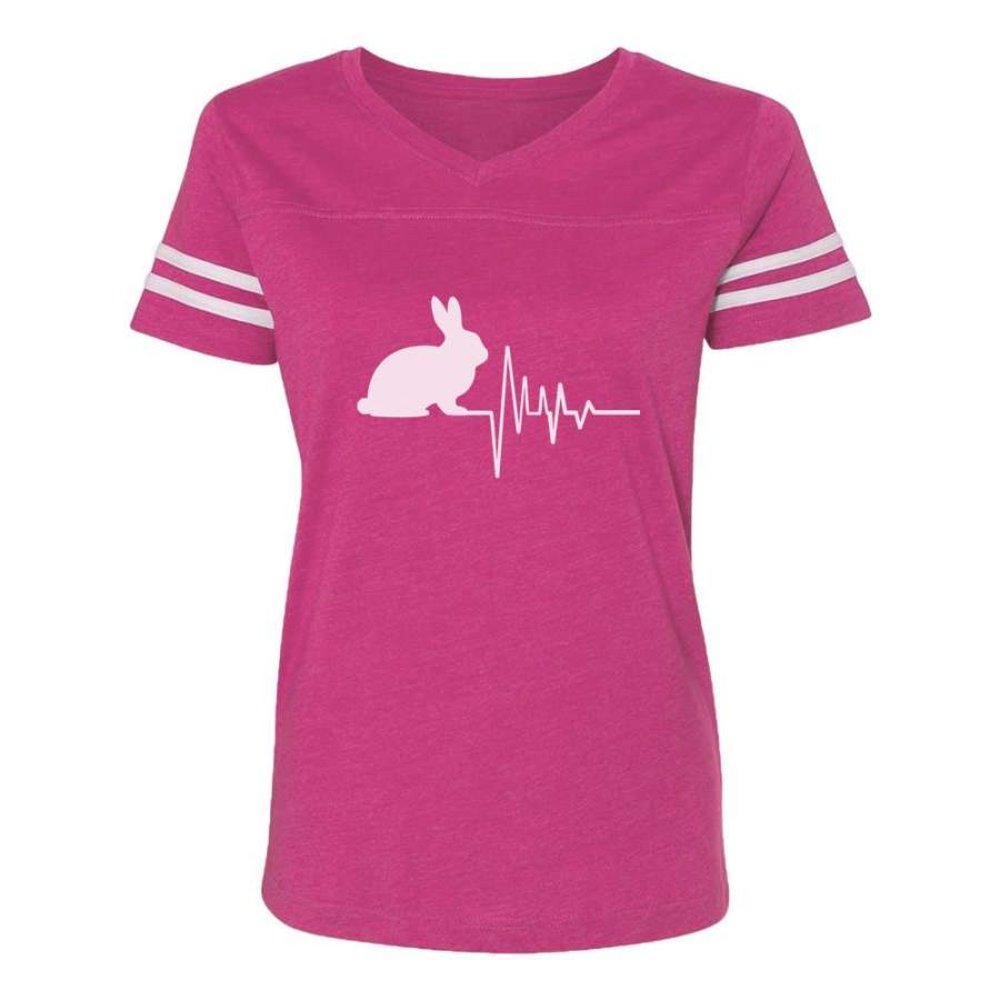 Rabbit Pulse Cute Easter Bunny Lovers Gift Idea Women Football Jersey T-Shirt