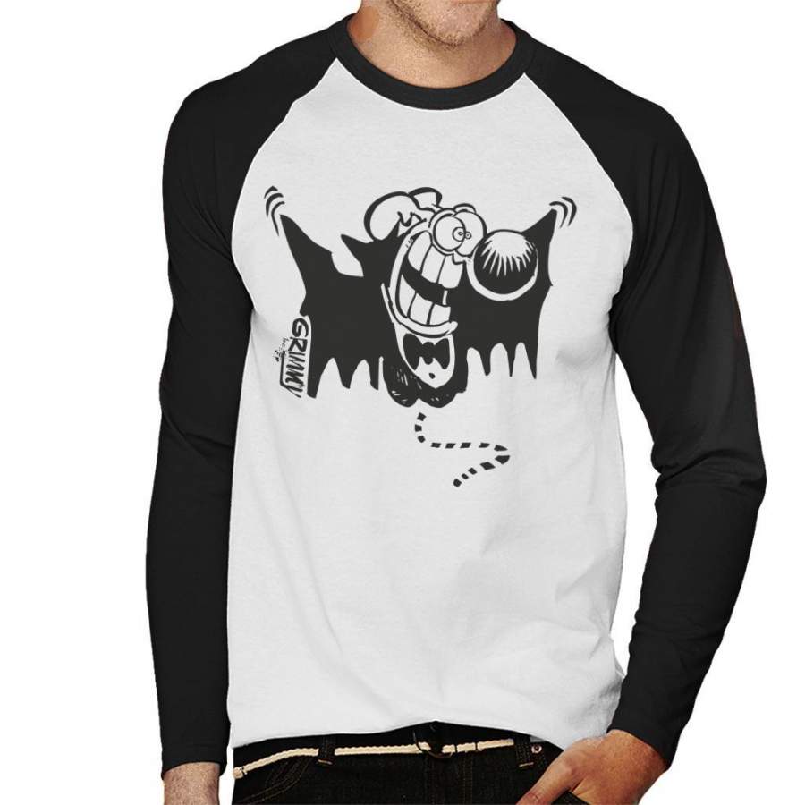 Grimmy Vampire Bat Men’s Baseball Long Sleeved T-Shirt