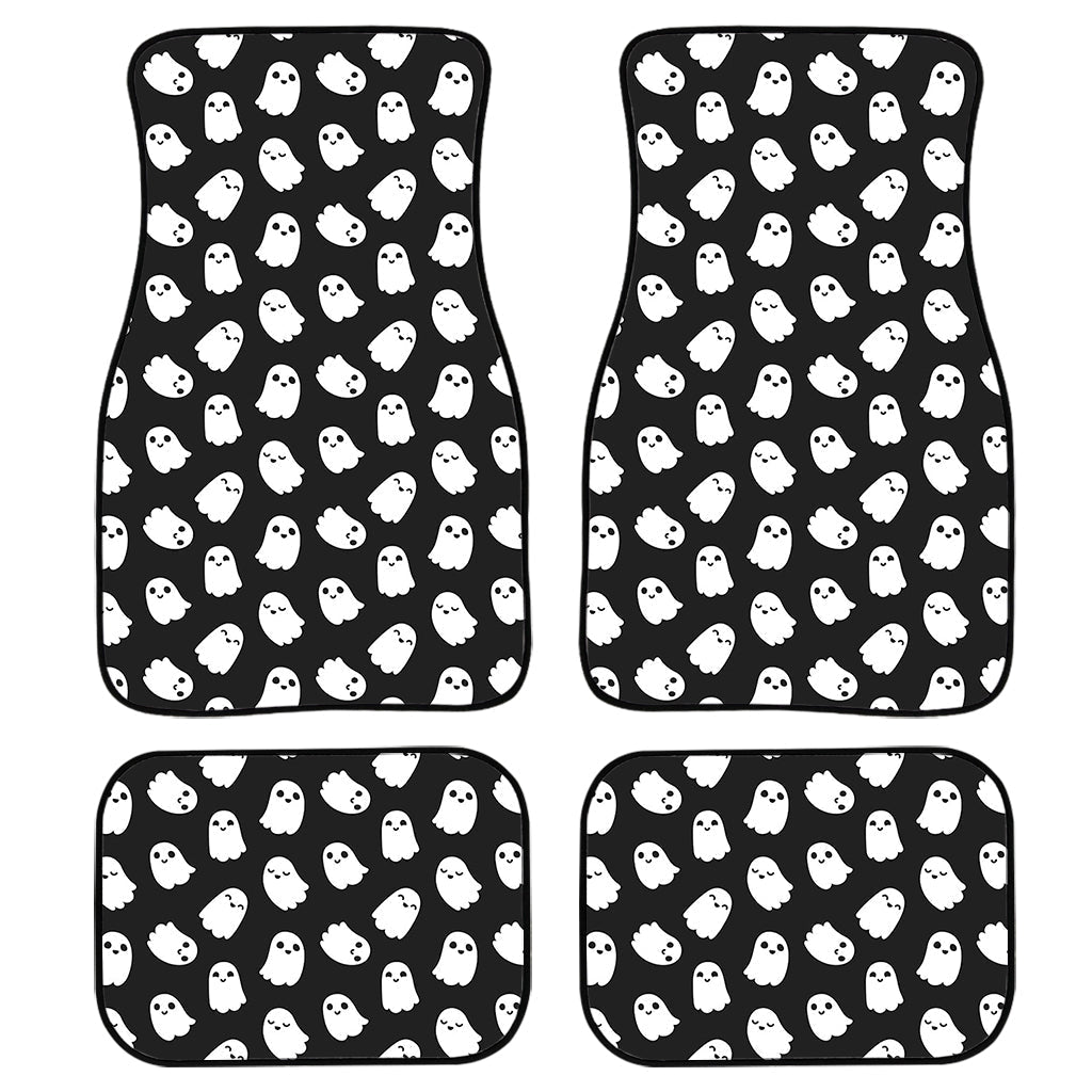 Cute Little Ghost Pattern Print Front And Back Car Floor Mats, Front Car Mat