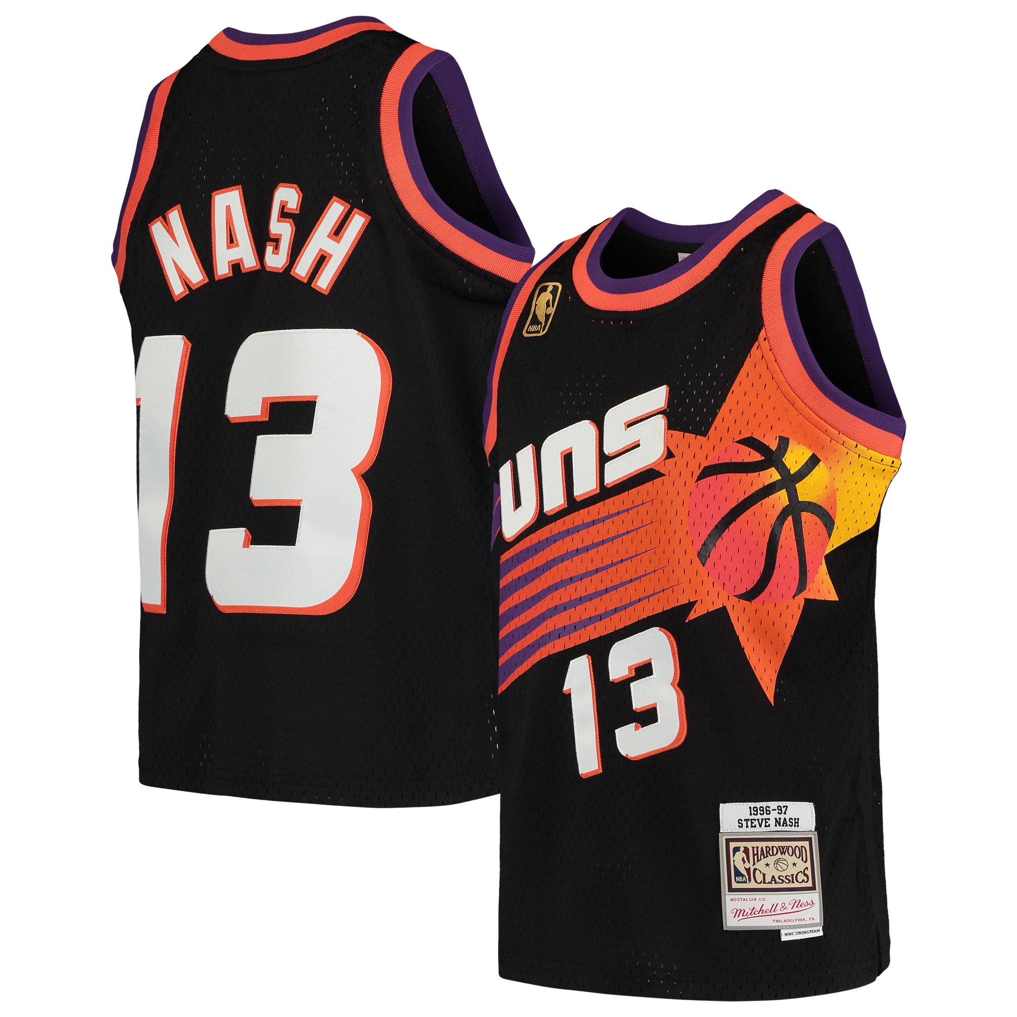 Steve Nash Phoenix Suns Mitchell & Ness Youth 1996-97 Hardwood Classics Swingman Throwback Jersey – Black