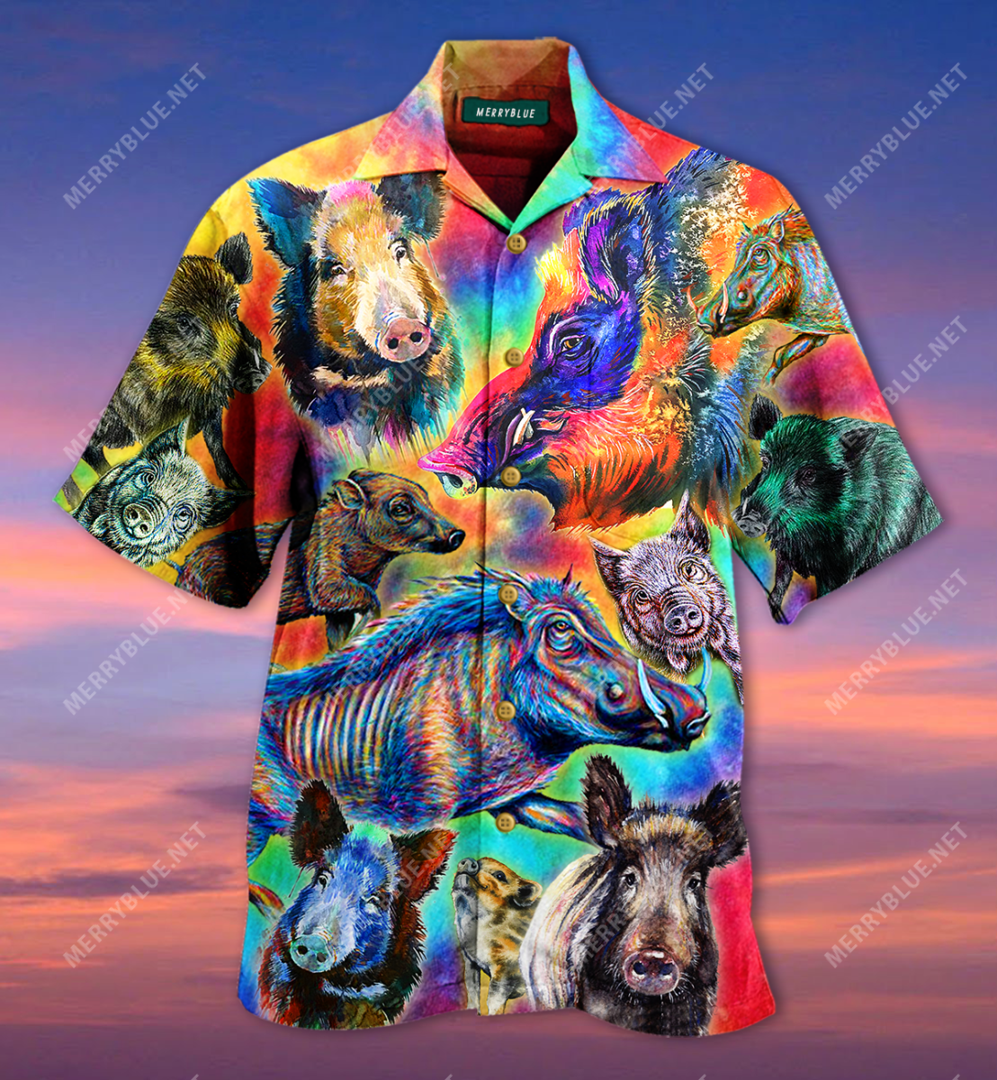 Colorful Wild Boar Unisex Hawaii Shirt Ha57975