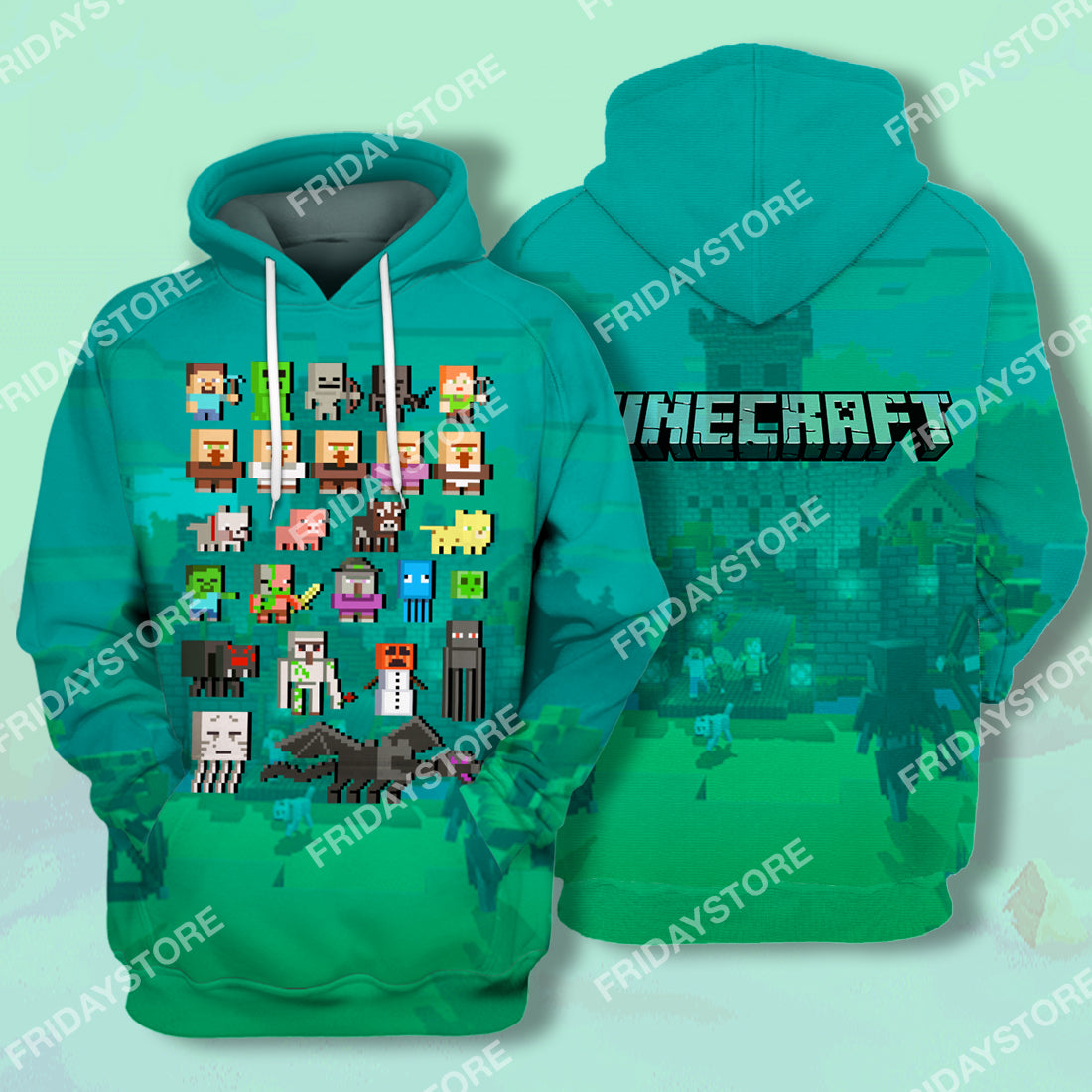 Unifinz Minecraft Hoodie Mc Game Characters Green T-Shirt Cool High Quality Minecraft Shirt Sweater Tank 2022