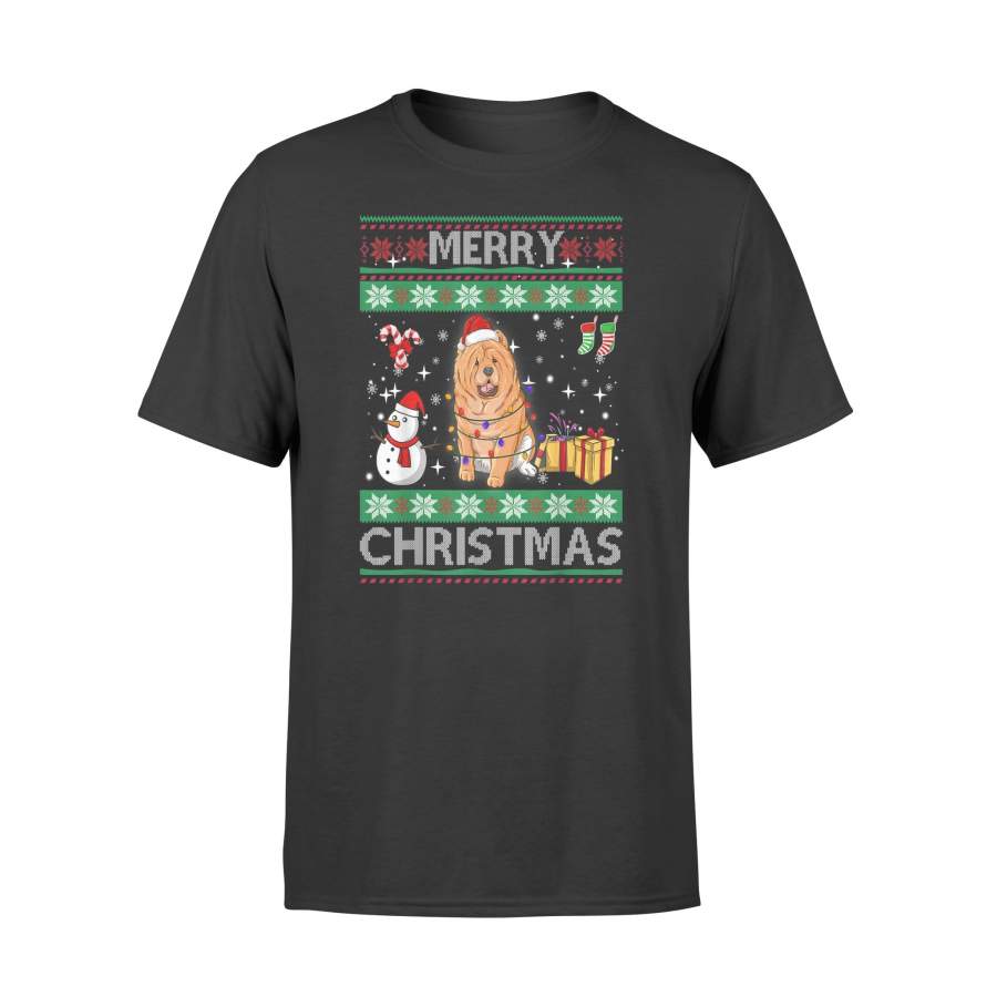 Chow Chow Dog Owner Ugly Christmas Santa Funny T-Shirt – Standard T-shirt