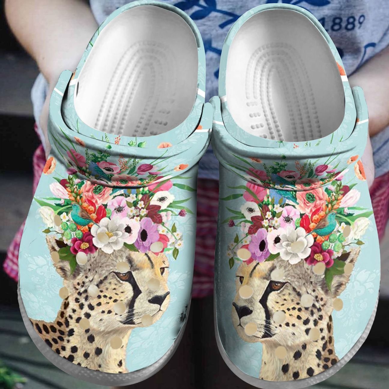 Leopard Personalized Clog, Custom Name, Text, Color, Number Fashion Style For Women, Men, Kid, Print 3D Flower Leopard