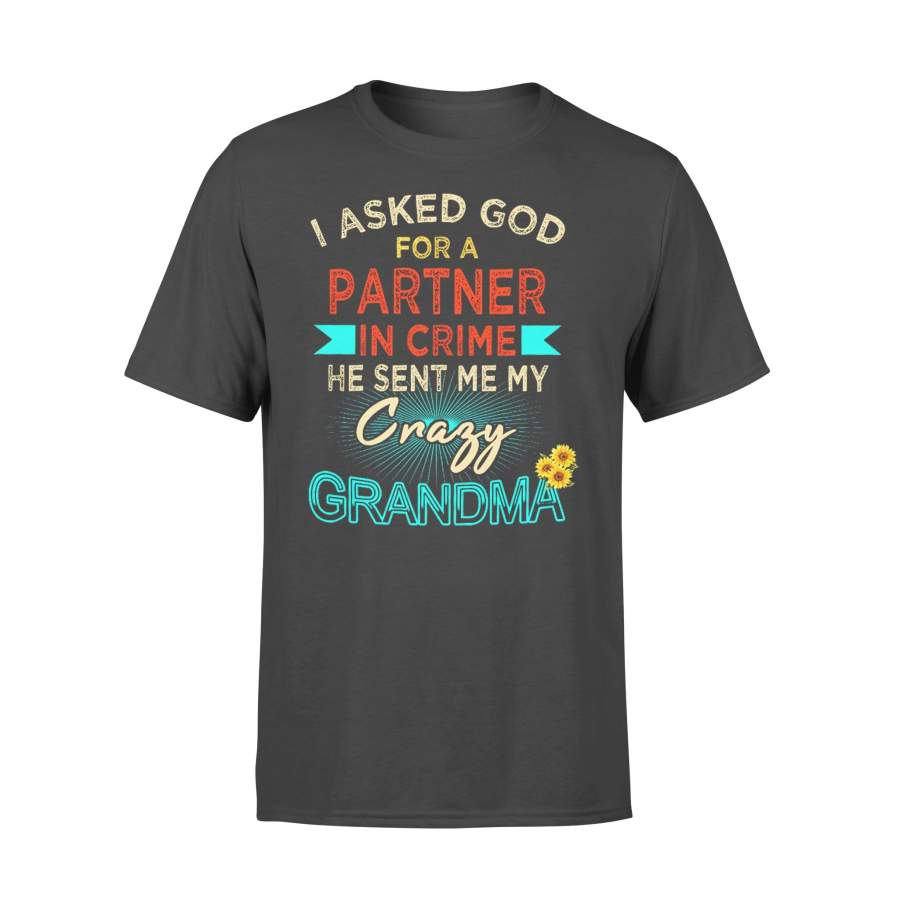 I Asked God For A Partner In Crime He Sent Me My Crazy Grandma T-shirt