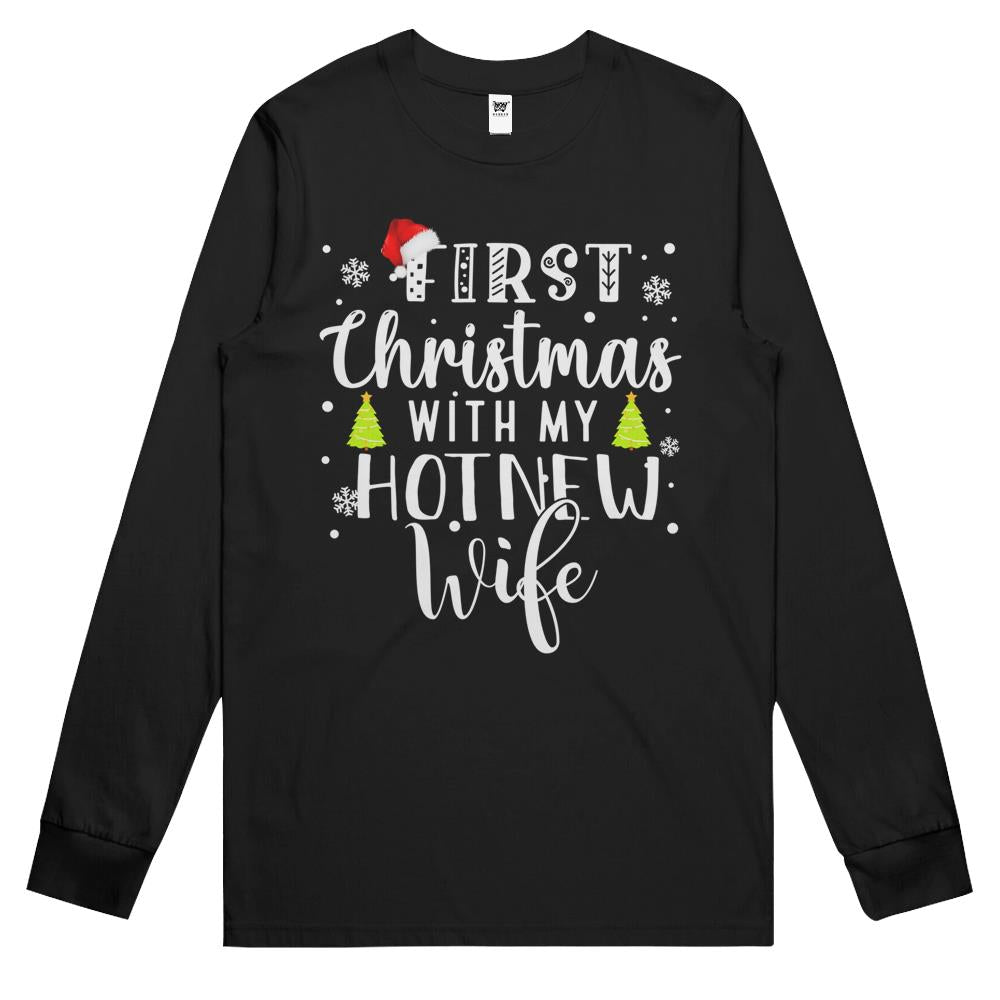 First Christmas With My Hot New Wife Christmas Couple Long Sleeve T Shirts