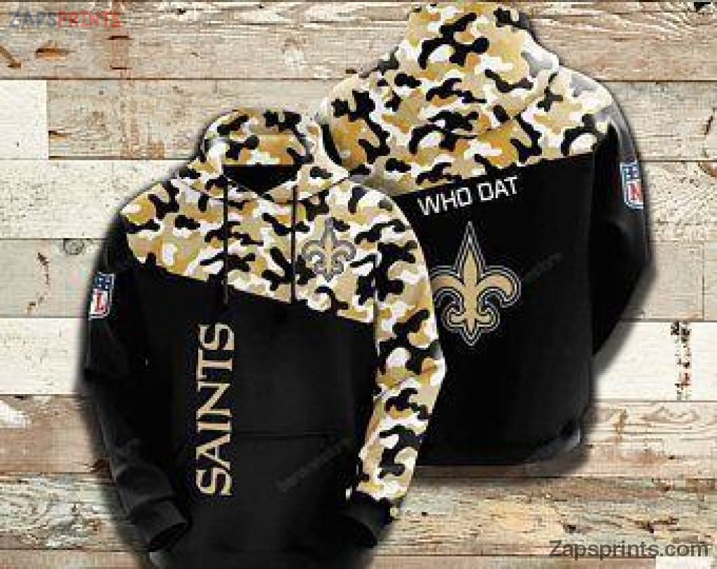 New Orleans Saints Camo 3D Hoodie V25 Gift For Fan Football Lovers